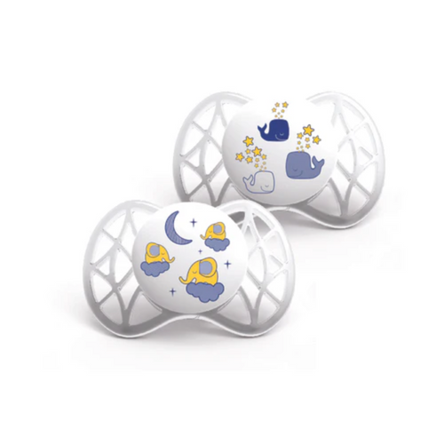 Set da 2 ciucci Nuvita Air. 55 con tettarella simmetrica Bianco Glow