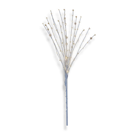 Ramo luminoso con ciuffi bianchi 120 nanoled a luce calda decorazione natalizia