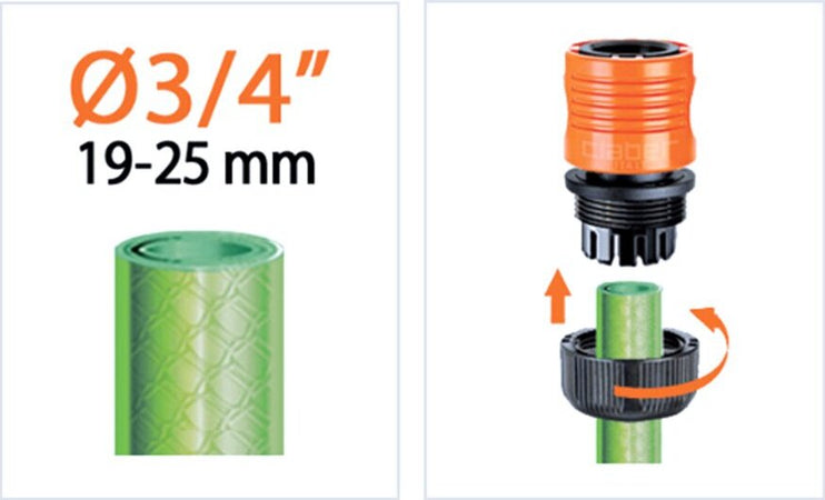 Claber-7724030-Raccordi-Rapidi-per-Gomma,-3/4