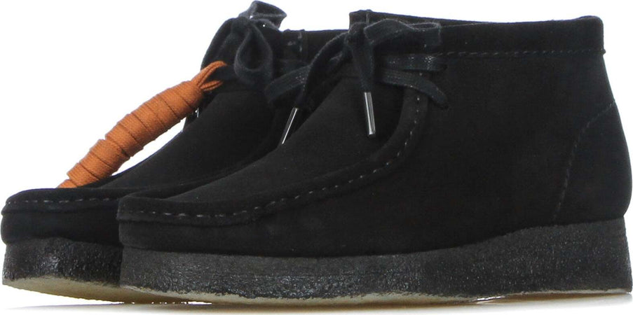CLARKS-Scarpa-Lifestyle-Uomo-Wallabee-Boot-Black-Suede-da-uomo