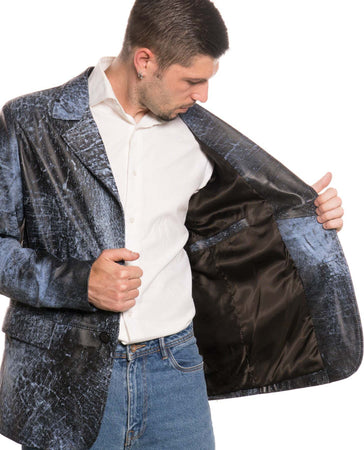 Classic---Giacca-Uomo-Blu-Graffiato-in-vera-pelle