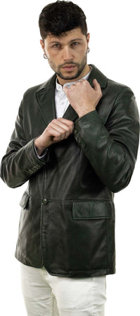 Classic---Giacca-Uomo-Verde-in-vera-pelle