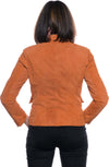Classic-712---Giacca-Donna-Arancio-in-vera-pelle-camoscio