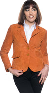 Classic-712---Giacca-Donna-Arancio-in-vera-pelle-camoscio