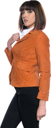 Classic-712---Giacca-Donna-Arancio-in-vera-pelle-camoscio