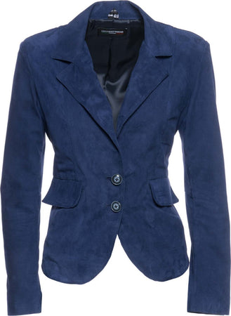Classic-712---Giacca-Donna-Blu-in-vera-pelle-camoscio