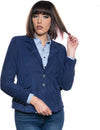 Classic-712---Giacca-Donna-Blu-in-vera-pelle-camoscio