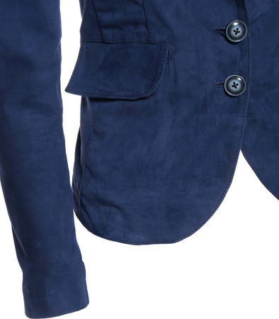 Classic-712---Giacca-Donna-Blu-in-vera-pelle-camoscio