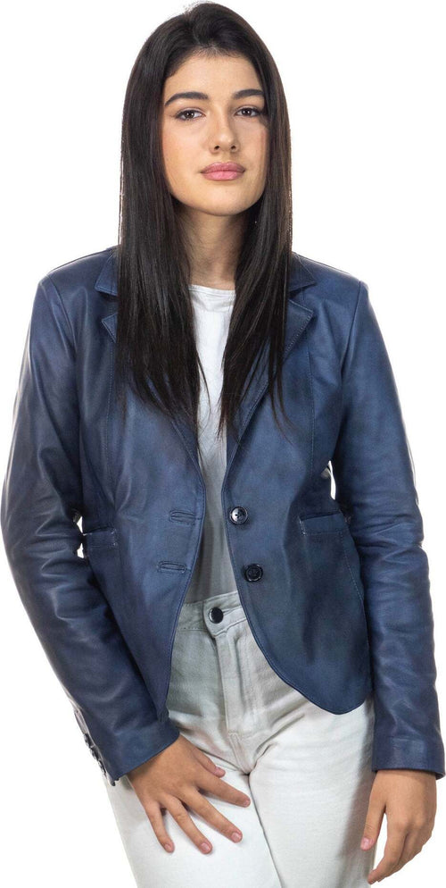 Classic-712---Giacca-Donna-Blu-in-vera-pelle