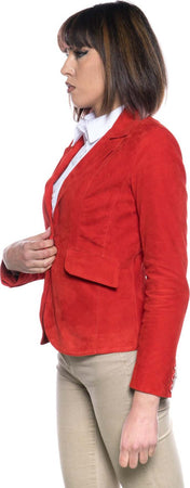 Classic-712---Giacca-Donna-Rossa-in-vera-pelle-camoscio