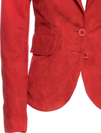 Classic-712---Giacca-Donna-Rossa-in-vera-pelle-camoscio