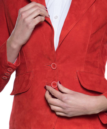 Classic-712---Giacca-Donna-Rossa-in-vera-pelle-camoscio