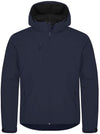 Classic Softshell Blu Triplo Strato con Cappuccio Taglie Forti