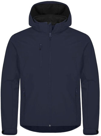 Classic Softshell Blu Triplo Strato con Cappuccio Taglie Forti