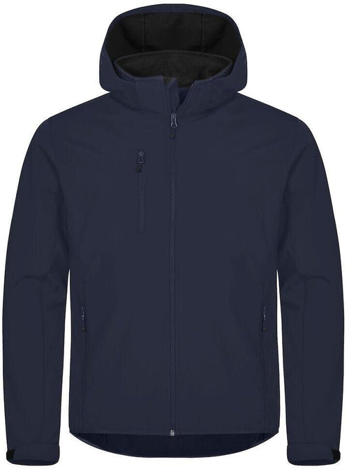 Classic Softshell Blu Triplo Strato con Cappuccio Taglie Forti