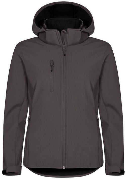 Classic Softshell Donna Grigio Antracite Triplo Strato con Cappuccio Taglie Forti