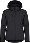 Classic Softshell Donna Nero Triplo Strato con Cappuccio