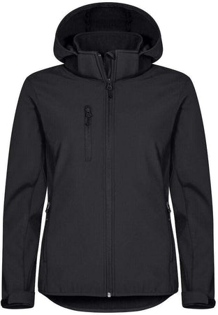 Classic Softshell Donna Nero Triplo Strato con Cappuccio