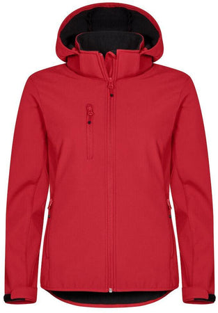 Classic Softshell Donna Rosso Triplo Strato con Cappuccio Taglie Forti