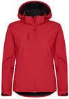 Classic Softshell Donna Rosso Triplo Strato con Cappuccio