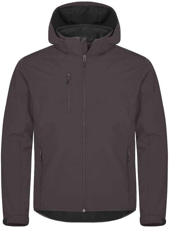 Classic Softshell Grigio Antracite Triplo Strato con Cappuccio Taglie Forti