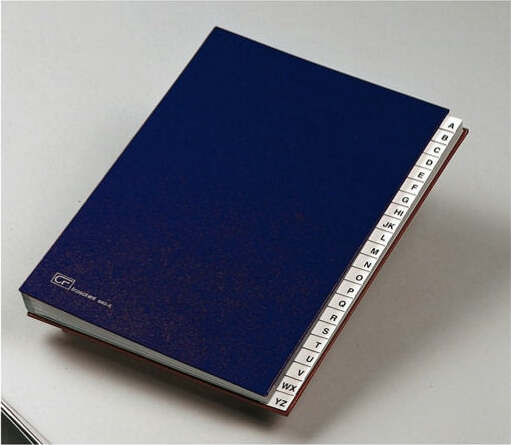 Classificatore alfabetico A-Z - 640E - 24x34 cm - blu - Fraschini Cancelleria e prodotti per ufficio/Archivio ufficio e accessori per scrivania/Raccoglitori e accessori per raccoglitori/Raccoglitori/Raccoglitori a leva per documenti Eurocartuccia - Pavullo, Commerciovirtuoso.it