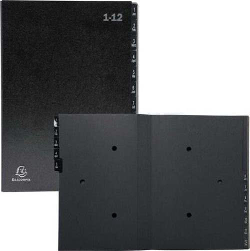 Classificatore numerico 1-12 Ordonator - 25x33 cm - nero - Exacompta Cancelleria e prodotti per ufficio/Archivio ufficio e accessori per scrivania/Raccoglitori e accessori per raccoglitori/Raccoglitori/Raccoglitori a leva per documenti Eurocartuccia - Pavullo, Commerciovirtuoso.it