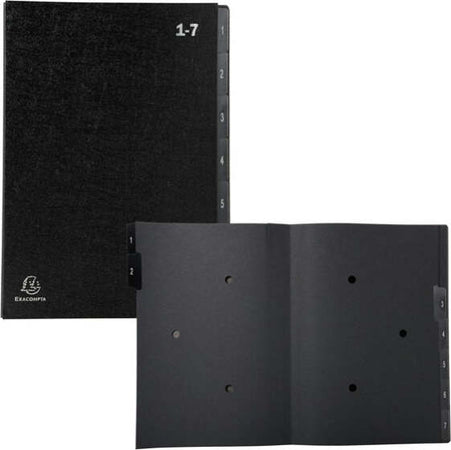 Classificatore numerico 1-7 Ordonator - 25x33 cm - nero - Exacompta Cancelleria e prodotti per ufficio/Archivio ufficio e accessori per scrivania/Raccoglitori e accessori per raccoglitori/Raccoglitori/Raccoglitori a leva per documenti Eurocartuccia - Pavullo, Commerciovirtuoso.it