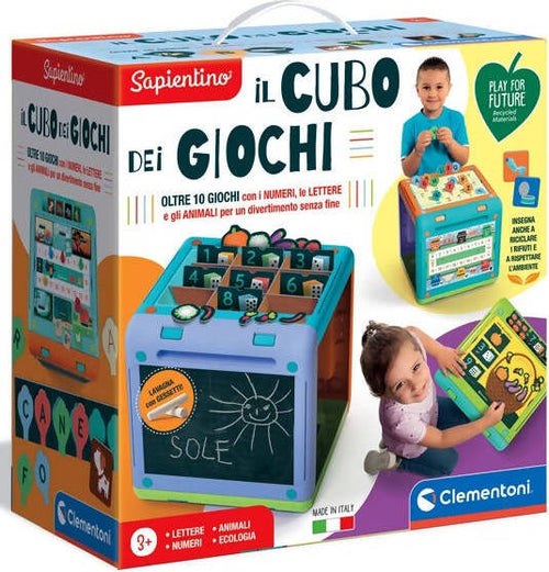 Clementoni - 16255 - Sapientino - Il cubo dei giochi - tavolo attività - cubo attività bambini - gioco educativo 3 anni - materiali 100% riciclati - Play For Future - Made in Italy Giocattoli Sanitaria Gioia del Bimbo - Villa San Giovanni, Commerciovirtuoso.it