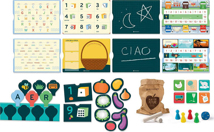 Clementoni - 16255 - Sapientino - Il cubo dei giochi - tavolo attività - cubo attività bambini - gioco educativo 3 anni - materiali 100% riciclati - Play For Future - Made in Italy Giocattoli Sanitaria Gioia del Bimbo - Villa San Giovanni, Commerciovirtuoso.it