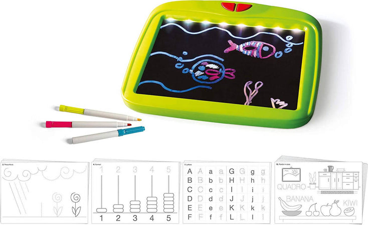 CLEMENTONI - 16256 - Sapientino - Lavagna Scrivimpara - lavagna LED luminosa per scrivere e disegnare, lavagna fluorescente, gioco educativo 3 anni, gioco creativo Giocattoli Sanitaria Gioia del Bimbo - Villa San Giovanni, Commerciovirtuoso.it