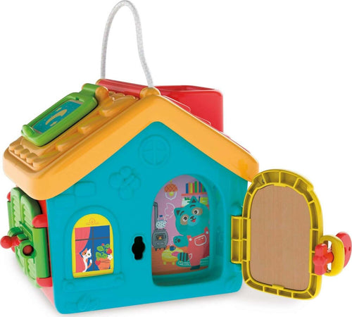 Clementoni---17857---Montessori-Lock-&-Key-Activity-House---Educativo-1-Anno,-Giochi-Montessori-12-Mesi,-Elementi-in-Legno,-Stimola-Manualità-Fine,-attività-Manuali-Prima-Infanzia,-Made-in-Italy