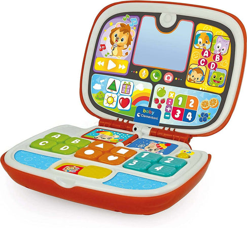 Clementoni Amici Animali Interattive-Laptop Giocattolo per Bambini Centro Attività E Computer Educativo Versione in Italiano