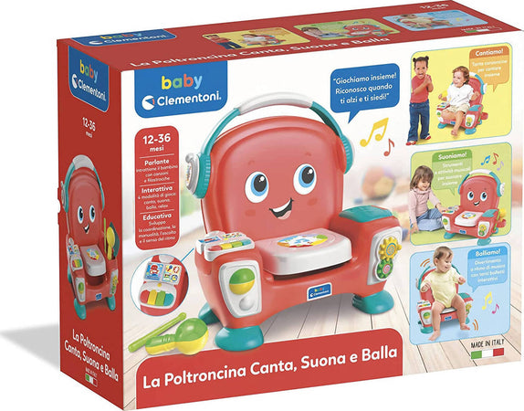 Clementoni Baby Canta, Suona E Balla Poltroncina Interattiva, Seggiolina Educativa Con Luci E Suoni per Bambini 12+ Mesi, 17678 Made in Italy Giochi e giocattoli/Giocattoli prima infanzia/Giochi musicali Sanitaria Gioia del Bimbo - Villa San Giovanni, Commerciovirtuoso.it