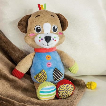 Clementoni--Baby-for-You-Cagnolino-Pete-The-Puppy-Peluche,-Gioco-Prima-Infanzia,-Giocattolo-Prime-attività,-Pupazzo-Neonato-100%-Lavabile-in-Lavatrice,-Multicolore,-17905