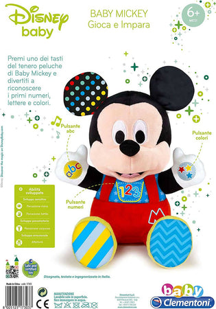 Clementoni disney baby mickey gioca e impara, peluche parlante, multicolore, standard, 17303, educativo Giochi e giocattoli/Elettronica per bambini/Giochi elettronici Sanitaria Gioia del Bimbo - Villa San Giovanni, Commerciovirtuoso.it