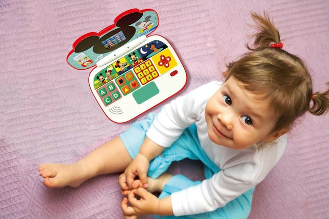 Clementoni--Disney-Baby-Mickey-Il-Mio-Primo-Laptop,-Centro-Computer-Educativo-Elettronico,-Portatile,-attività-per-Apprendimento-Lettere-&-Numeri,-Bambini-dai-9-Mesi,-Colore-Italiano,-17834