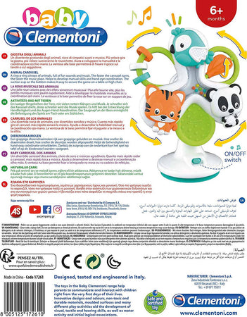 CLEMENTONI Giostra Degli Animali, Gioco Prima Infanzia, Giocattolo Elettronico, Bambini 6, 36 Mesi, Italiano, 17261 Round & Round Animals Giocattoli Sanitaria Gioia del Bimbo - Villa San Giovanni, Commerciovirtuoso.it