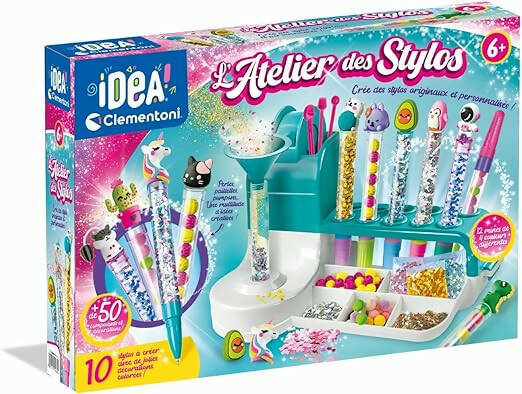 Clementoni Idea - Laboratorio Delle Penne - Kit Creativo Per Realizzare Penne Colorate E Personalizzabili, Gioco Per Bambini 6 Anni, Made In Italy - 18748