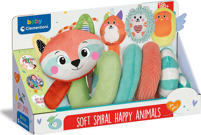 Clementoni- Soft Happy Animals-spirale, Giocattolo Morbido Da Appendere, Gioco Passeggino Neonato, Bambini 0-36 Mesi-100% Lavabile, Multicolore, 17799 Giochi e giocattoli/Giocattoli prima infanzia/Primi giochi/Giochi da passeggino Sanitaria Gioia del Bimbo - Villa San Giovanni, Commerciovirtuoso.it