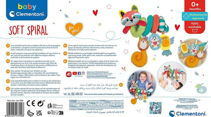Clementoni- Soft Happy Animals-spirale, Giocattolo Morbido Da Appendere, Gioco Passeggino Neonato, Bambini 0-36 Mesi-100% Lavabile, Multicolore, 17799 Giochi e giocattoli/Giocattoli prima infanzia/Primi giochi/Giochi da passeggino Sanitaria Gioia del Bimbo - Villa San Giovanni, Commerciovirtuoso.it