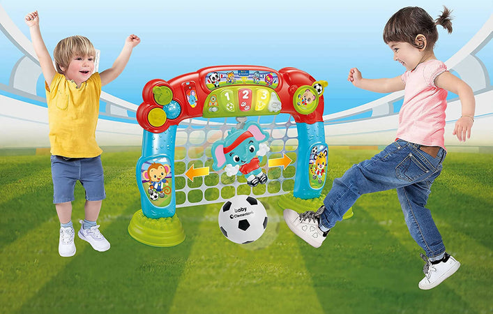 Clementoni- tira e segna goleador evolution, porta calcio per bambini 18 mesi-gioco elettronico e interattivo, centro attività, insegna i numeri-parlante in italiano, made in italy, multicolore, 17438 Giochi e giocattoli/Elettronica per bambini/Giochi elettronici Sanitaria Gioia del Bimbo - Villa San Giovanni, Commerciovirtuoso.it