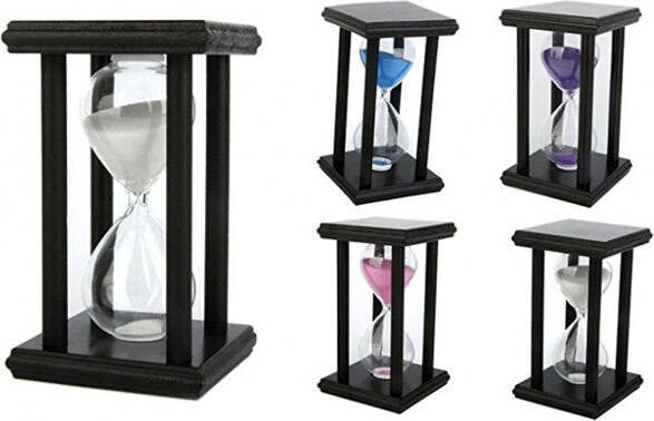 Clessidra-Di-Legno-Nero-Timer-60-Minuti-A-Sabbia-Orologio-Decorazioni-Hourglass