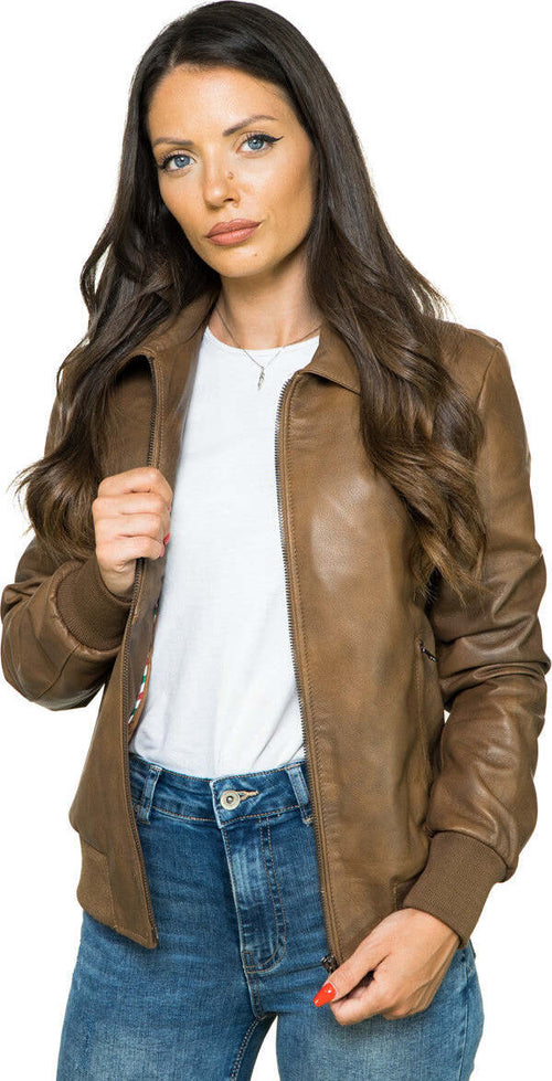 Cloe---Bomber-Donna-Cuoio-in-vera-pelle