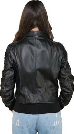 Cloe---Bomber-Donna-Nero-in-vera-pelle