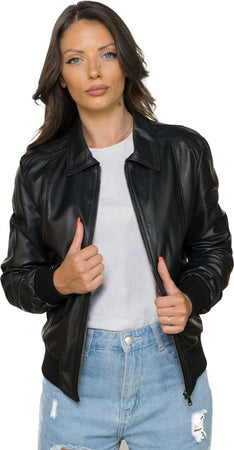 Cloe---Bomber-Donna-Nero-in-vera-pelle