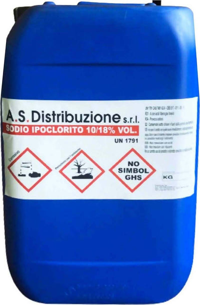Cloro Liquido per Piscine Confezione 25 Kg Cloro Ipoclorito Di Sodio 18% Sanificante Disinfettante Battericida per Manutenzione Acqua Delle Piscine Giardino e giardinaggio/Piscine vasche idromassaggio e accessori/Prodotti chimici e tester Ph/Cloro Tech Service - Melito di Napoli, Commerciovirtuoso.it