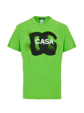 Dolce &amp; Gabbana T-Shirt in Verde Fluo DG Casa da uomo