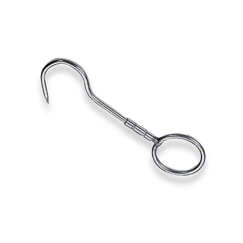 Gancio Girevole con Anello per Macelleria in Acciaio Inox da 24 cm