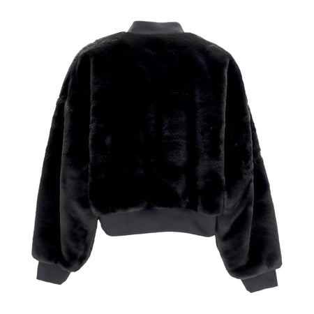 Nike Pelliccia Donna W Sportswear Reversible Faux Fur Bomber Black/coconut Milk da donna
